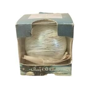 Traditions Glass Oil Lamp Hand Blown Glass Cotton Wick